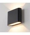 8W DuoLume vegglampe - Kvadrat, IP65, sort, opp/ned, inne/ute, inkl. lyskilde