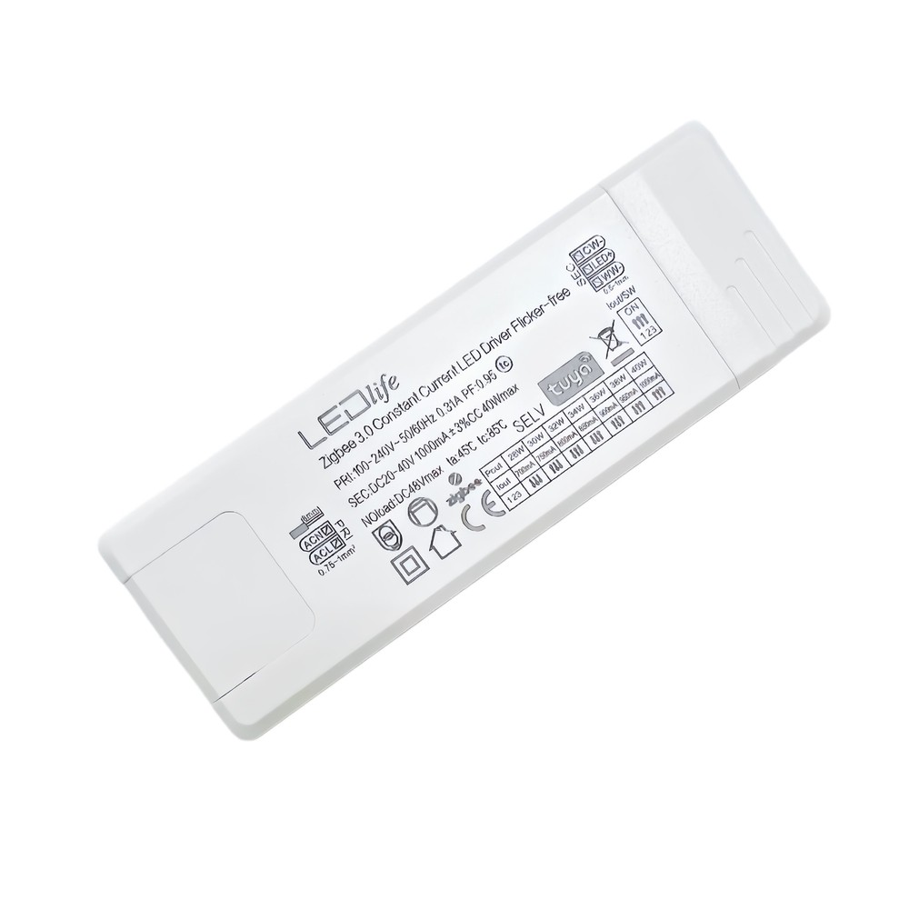 40W / 700-1000mA CCT-driver for LED-panel - 20-40V, Zigbee, Hue-kompatibel, 5 års garanti, CCT-justerbar