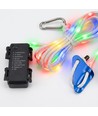 3m hvitt tau med RGB-lys - Med karabinkrok, maks. 80kg belastning