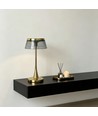 Oppladbar LED bordlampe - Gull, touch dimbar, CCT, IP54 inne/ute