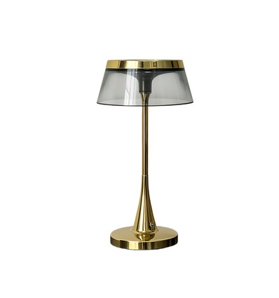 Oppladbar LED bordlampe - Gull, touch dimbar, CCT, IP54 inne/ute