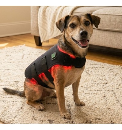 Lysterapi-vest til hund eller katt - Infrarød, 10W, med batteri, 52 x 30 cm