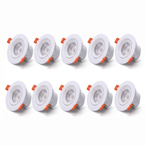 10 stk. 7W Ø8,8cm LED innfellingsspot - Hull: Ø6,8 cm, CCT - 3 lysfarger