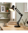 Klassisk sort arkitektlampe - Inkl. fot og bordklemme, E27-fatning, uten lyskilde