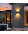6 stk. 6W CUBIC PRO vegglampe - IP65, sort, viderekobling, justerbar, firkantet, opp/ned, inne/ute, inkl. lyskilde