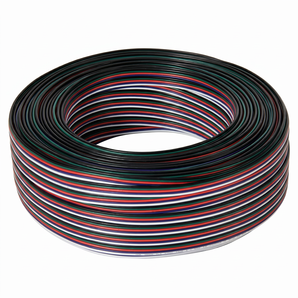 100m RGBW-kabel - 5x0,35mm², 12V-24V, til LED-strip