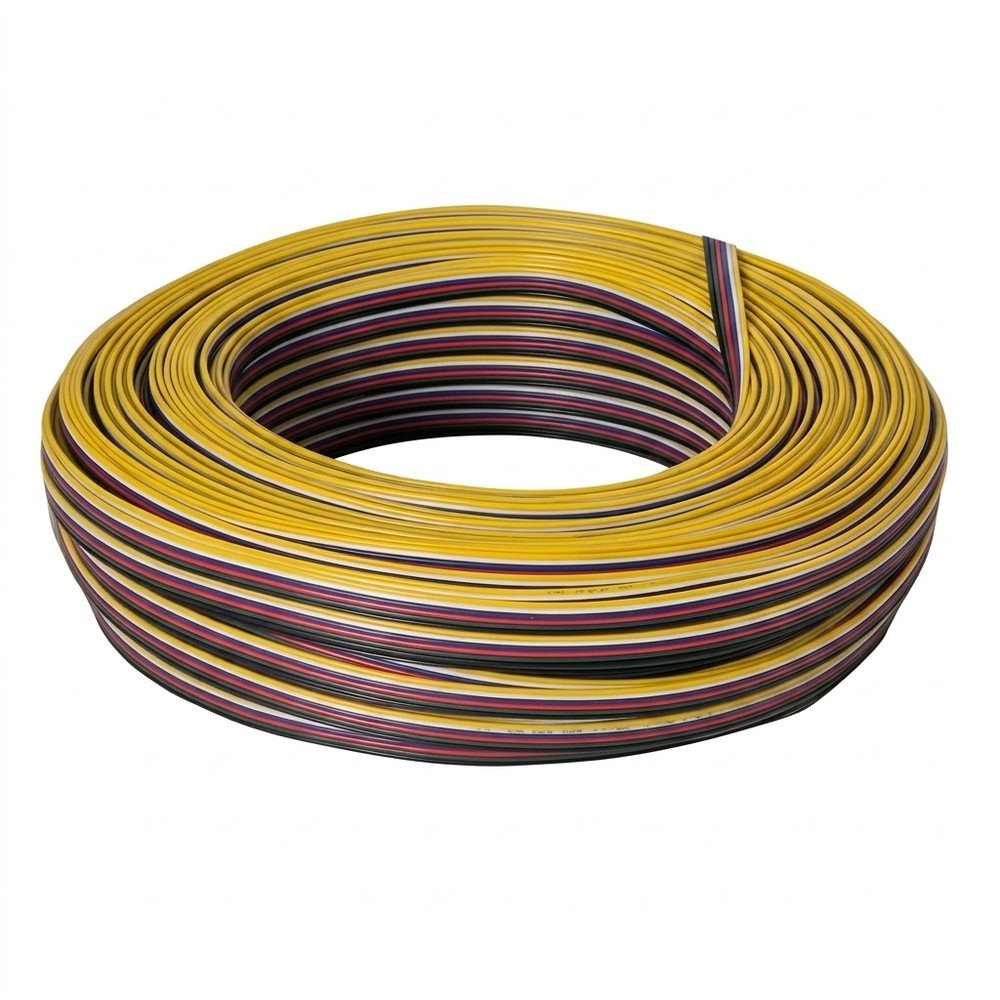 100m RGBCCT-kabel - 6x0,35mm², 12V-24V, til LED-strip