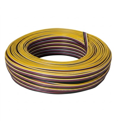 100m RGBCCT-kabel - 6x0,35mm², 12V-24V, til LED-strip