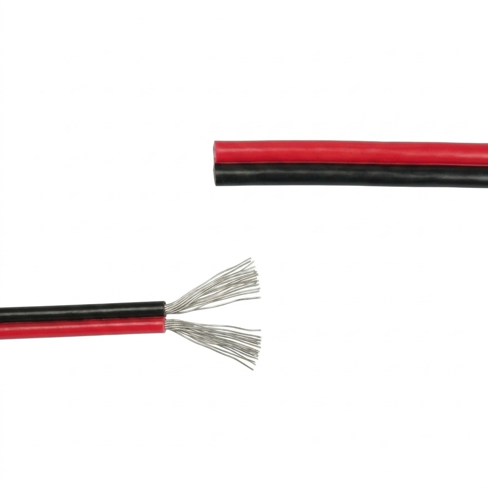 20m Kabel rød/svart - 2x0,35mm², 12V-24V, til LED-strip