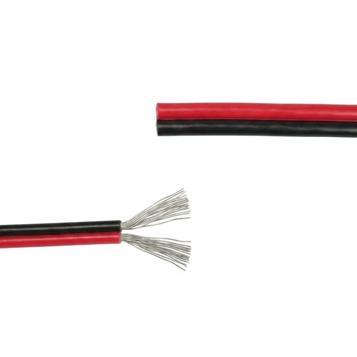 20m Kabel rød/svart - 2x0,35mm², 12V-24V, til LED-strip