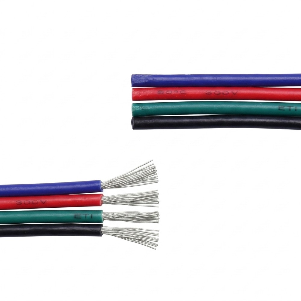 5m RGB-kabel - 4x0,35mm², 12V-24V, til LED-strip