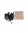 10 stk. nedgravningsspot med timer/sensor - 0,5W, rund, rustfritt stål, inkl. strømforsyning