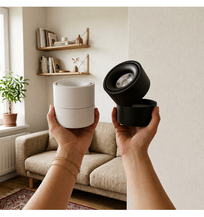 Vero 10W LED påbygningsspot i hvit - RA98, dimbar, roterbar