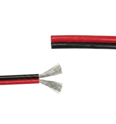 20m 1,2mm² kabel rød/sort - 2-leder (16AWG), 12-24V, til LED-strip