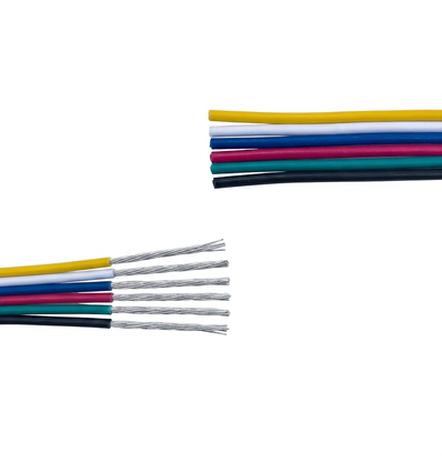 5m RGB+CCT-kabel til LED-strip - 6 × 0,35 mm², 12/24V