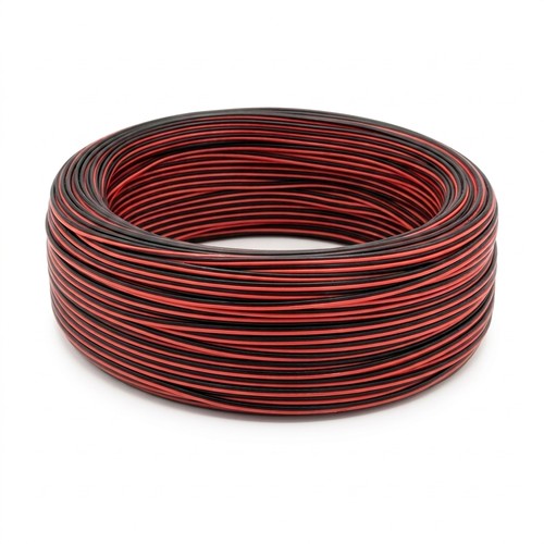 100m 1,2mm² kabel rød/sort - 2-leder (16AWG), 12-24V, til LED-strip