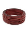 100m 1,2mm² kabel rød/sort - 2-leder (16AWG), 12V-24V, til LED-strip