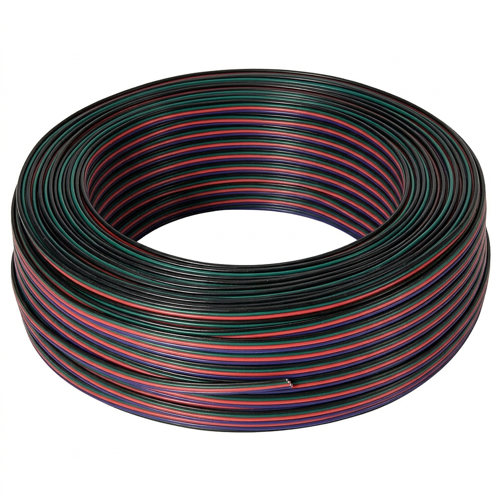 100m 1,2mm² RGB-kabel - 4-leder (16AWG), 12V-24V til LED-strip