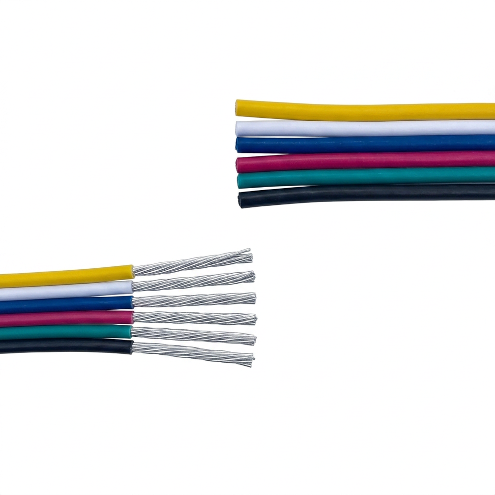 5m 1,2mm² RGBCCT kabel - 6-leder (16AWG), 12V-24V til LED-strip