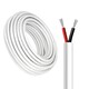 100m Kabel rød/svart, hvit rund - 2x0,35mm², 12V-24V, til LED-strip