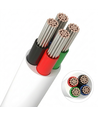 10m RGB-kabel, hvit rund - 4x0,35mm², 12V-24V til LED-strip