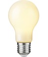 E27 4,9W dimbar LED-pære - A60, filament, opalt glass, 2700K, 600lm