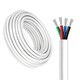 100m RGB-kabel, hvit rund - 4x0,35mm², 12V-24V til LED-strip