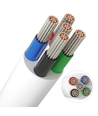100m RGBW kabel, hvit rund - 5x0,35mm², 12V-24V til LED-strip