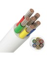 5m RGB+CCT kabel, hvit rund - 6x0,35mm², 12V-24V til LED-strip