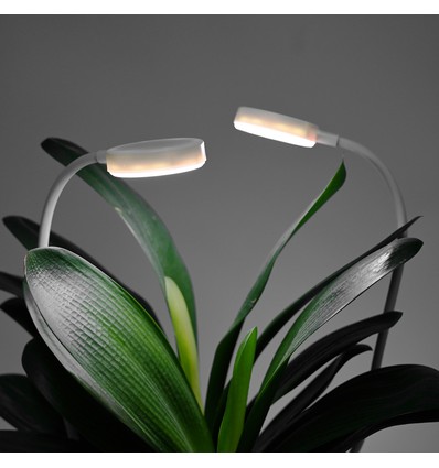 2 stk. Fleksibelt plantelys med spyd - 12W, timer, 40cm