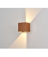 6W dimbar CUBIC PRO vegglampe - IP65, Corten, viderekobling, justerbar, firkantet, opp/ned, inne/ute, inkl. lyskilde