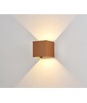 6W dimbar CUBIC PRO vegglampe - IP65, Corten, viderekobling, justerbar, firkantet, opp/ned, inne/ute, inkl. lyskilde