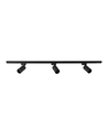 1-Faset BASIC skinnesett - 1m, Sort, 3-Spot, GU10, uten lyskilde
