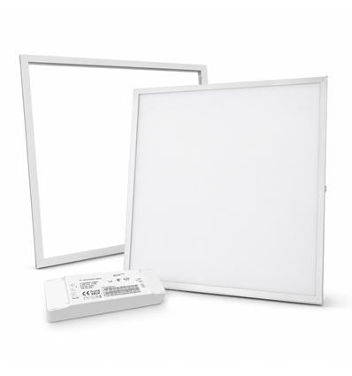 60x60 Troldtekt panel + ramme - komplett sett med dimbar driver
