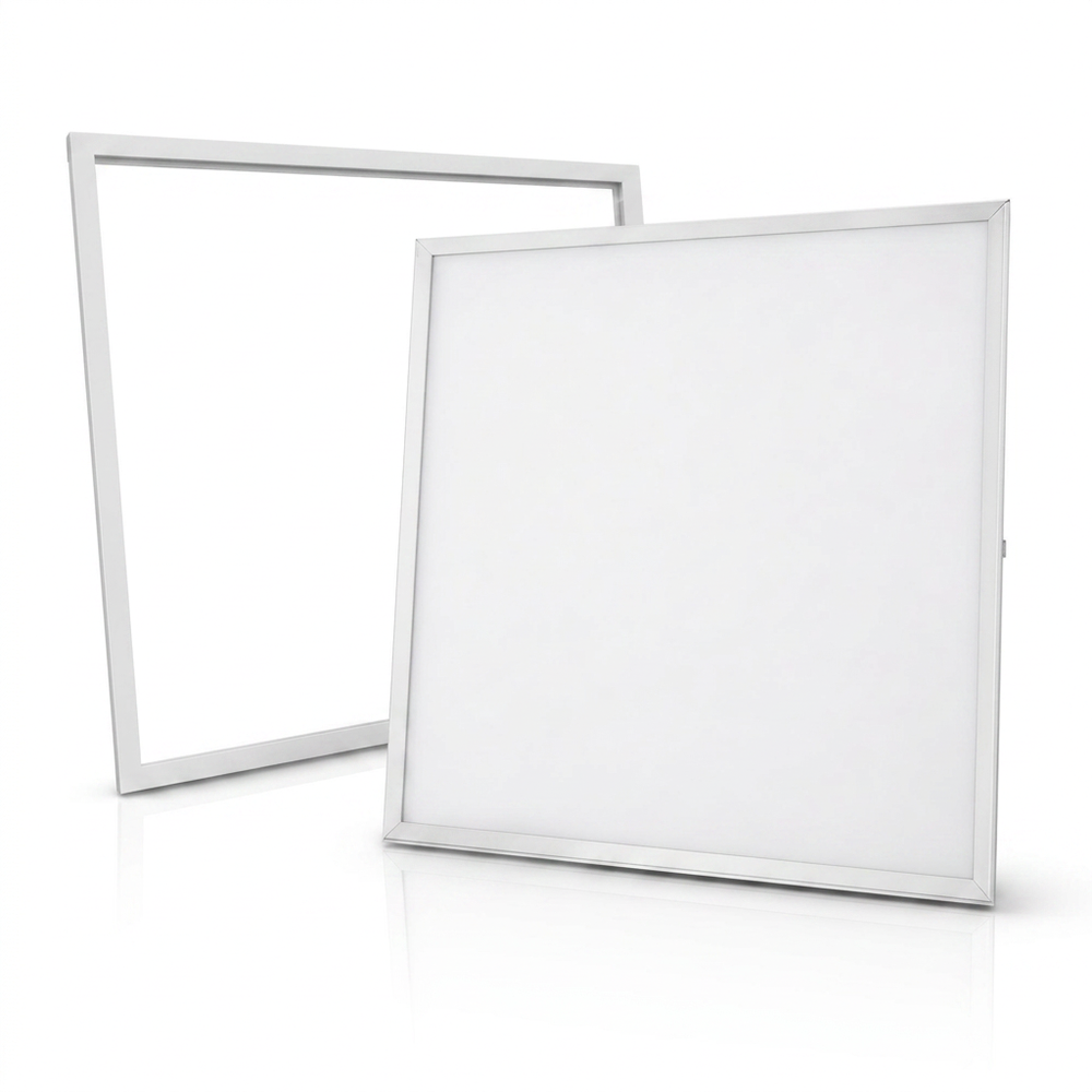 60x60 Trebetongpanel + ramme - Komplett sett, 36W - Dimbar : Ikke dimbar, Kulør : Nøytral