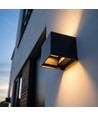 6W CUBIC PRO vegglampe - IP65, sort, viderekobling, justerbar, firkantet, opp/ned, utendørs, inkl. lyskilde