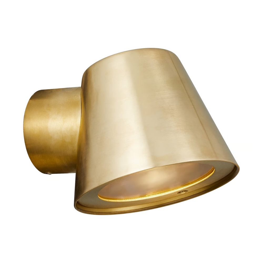 NORIK GU10 vegglampe - IP54, messing, utendørs, uten lyskilde