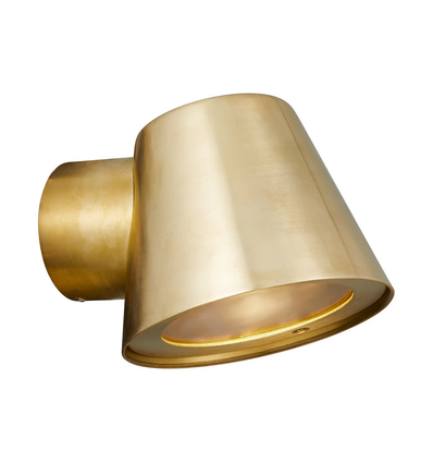 NORIK GU10 vegglampe - IP54, messing, utendørs, uten lyskilde