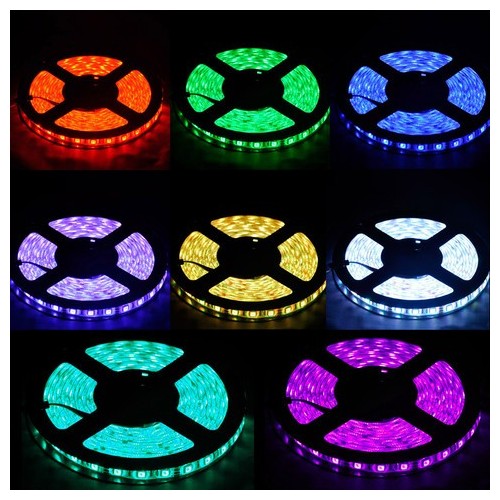 V-Tac 7W/m RGB sprutsikker LED strip - 5m, 60 LED per meter