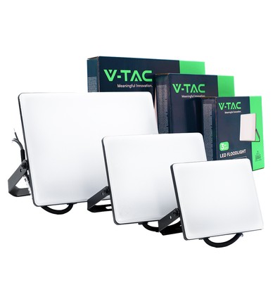 3 stk. CCT lyskastersett 30W, 50W og 100W - 3 lysfarger, mattet front, arbeidslampe, utendørs