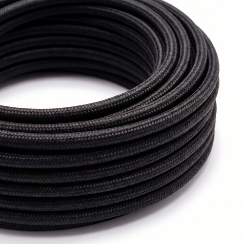 5m tekstilledning 2x0,75 mm² - 230V, sort