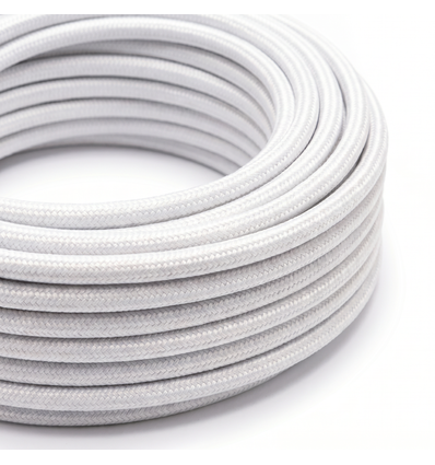 5m Stoffkabel 2x0,75 mm², tekstil - 230V, Hvit