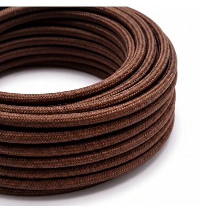 5m Stoffkabel 2x0,75 mm², tekstil - 230V, Kaffefarget