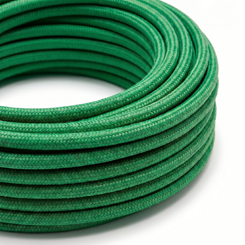 5m tekstilledning 2x0,75 mm² - 230V, mørkegrønn