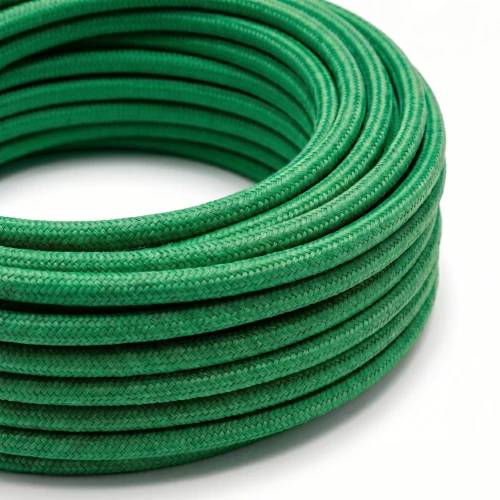 5m tekstilledning 2x0,75 mm² - 230V, mørkegrønn