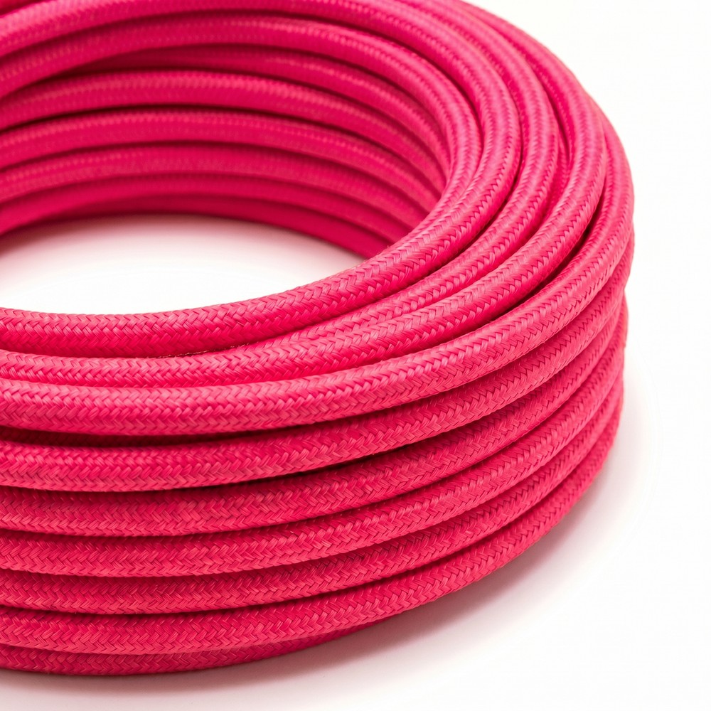 5m tekstilledning 2x0,75 mm² - 230V, roserød