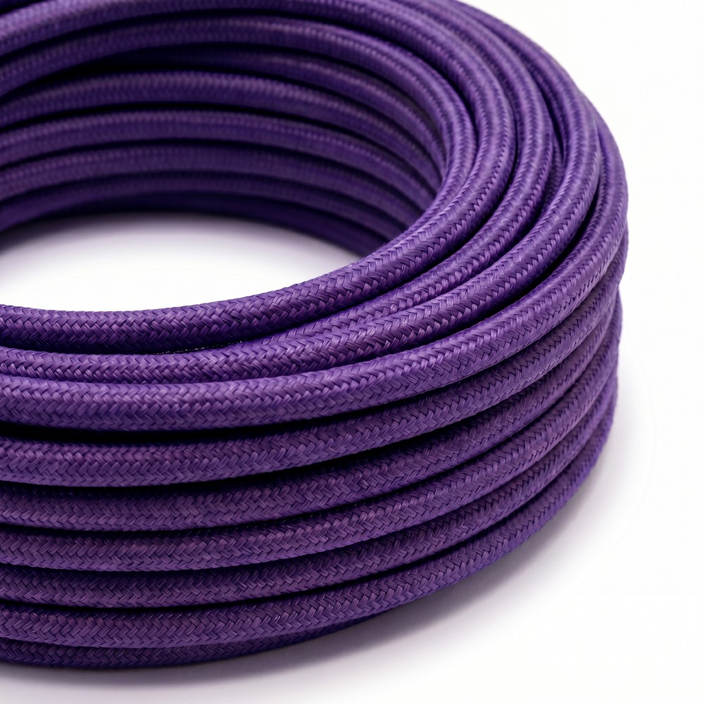 5m Stoffkabel 2x0,75 mm², tekstil - 230V, lilla