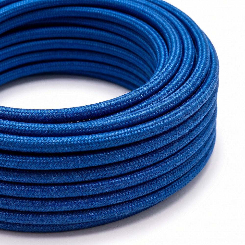5m tekstilledning 2x0,75 mm² - 230V, blå