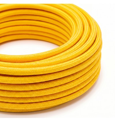 5m Stoffkabel 2x0,75 mm², tekstil - 230V, Gul