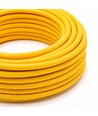 5m Stoffkabel 2x0,75 mm², tekstil - 230V, Gul